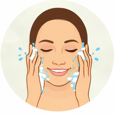 Rinse thoroughly with water and pat dry to reveal fresh, radiant skin