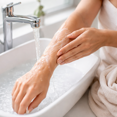 Clean the area with water and pat dry to remove any dirt or oil.