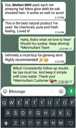 WhatsApp testimonial 1